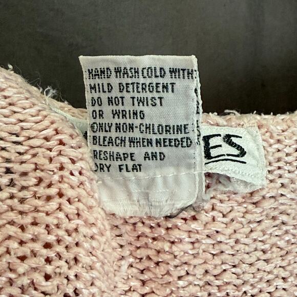 Vintage Messages Sweater Short Sleeve 80s 90s Silk Coquette Size S/M/L READ - Picture 5 of 13